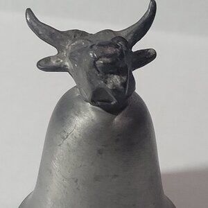 Vintage Pewter Shot Glass Longhorn Bull Head Jigger/Stirrup Cup Poole #2193